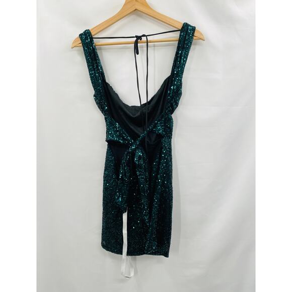 Lucy in the Sky green sequin mini dress - Picture 4 of 8